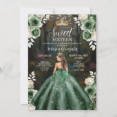 Enchanted Forest Emerald Green Dress Sweet Sixteen Kaart (Voorkant)