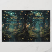 Enchanted Forest Emerald Green Quinceanera-program (Achterkant)