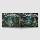 Enchanted Forest Emerald Green Star Bat Mitswa Gastenboek (Volledig)