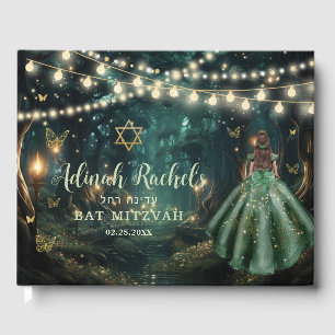 Enchanted Forest Emerald Green Star Bat Mitswa Gastenboek