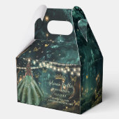 Enchanted Forest Emerald Groene Jurk Quinceañera Bedankdoosjes (Voorkant)