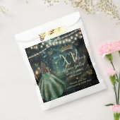 Enchanted Forest Emerald Groene Jurk Quinceañera Bedankzakje (Gezegeld)