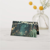 Enchanted Forest Emerald Groene Jurk Quinceañera Plaatskaartje (Achterkant)