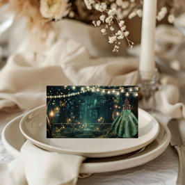 Enchanted Forest Emerald Groene Jurk Quinceañera Plaatskaartje