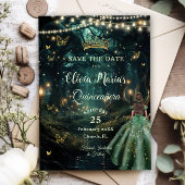 Enchanted Forest Emerald Groene Jurk Quinceañera Save The Date
