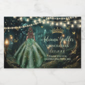 Enchanted Forest Emerald Groene Jurk Quinceañera Sparkling Wijnetiket (Enkel label)