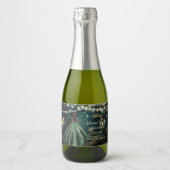 Enchanted Forest Emerald Groene Jurk Quinceañera Sparkling Wijnetiket (Voorkant)