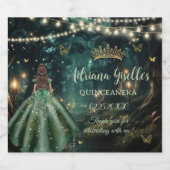 Enchanted Forest Emerald Groene Jurk Quinceañera Sparkling Wijnetiket (Enkel label)