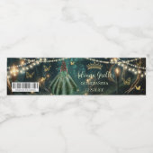 Enchanted Forest Emerald Groene Jurk Quinceañera Waterfles Etiket (Enkel label)