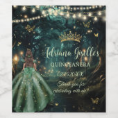 Enchanted Forest Emerald Groene Jurk Quinceañera Wijn Etiket (Enkel label)
