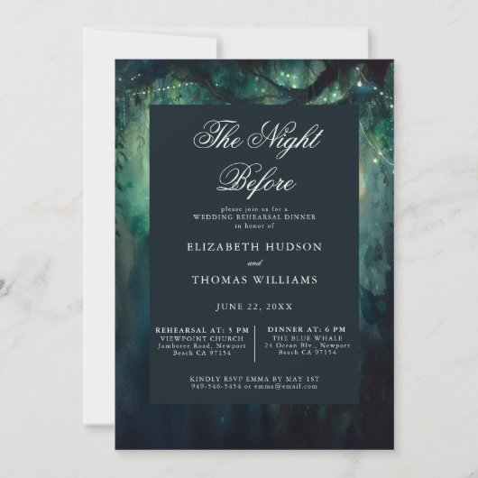 Enchanted Forest Emerald Night repetitie diner Kaart (Voorkant)