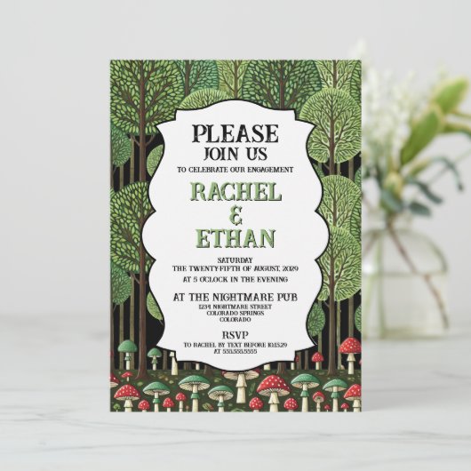 Enchanted Forest Engagement Party Kaart (Staand voorkant)