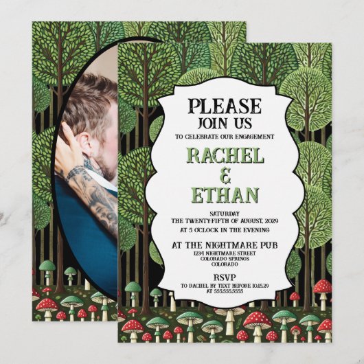 Enchanted Forest Engagement Party Kaart (Voorkant / Achterkant)