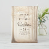 Enchanted Forest etherische bossen bruiloft Kaart (Staand voorkant)