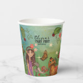 Enchanted Forest Fairy 1e verjaardag Drink Cups Papieren Bekers (Voorkant)