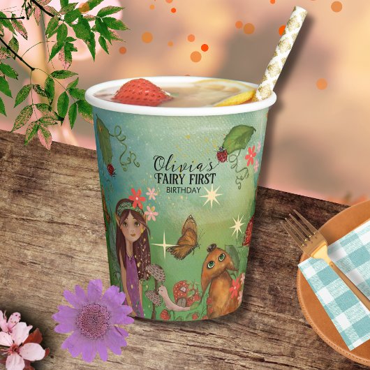 Enchanted Forest Fairy 1e verjaardag Drink Cups Papieren Bekers