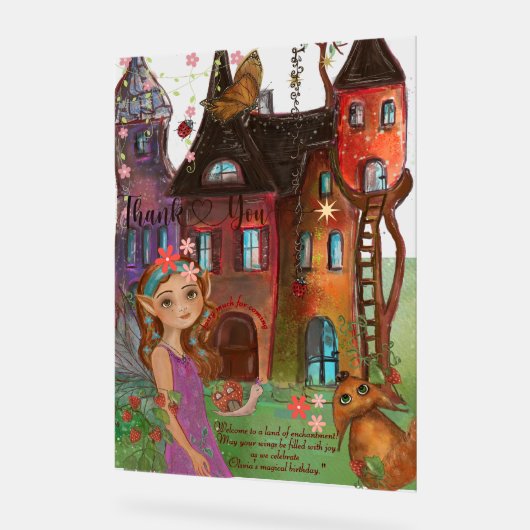 Enchanted Forest Fairy 1st Birthday Custom Acryl Bord (Hoek)