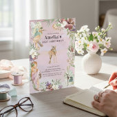 Enchanted Forest Fairy Birthday Party Invite Kaart