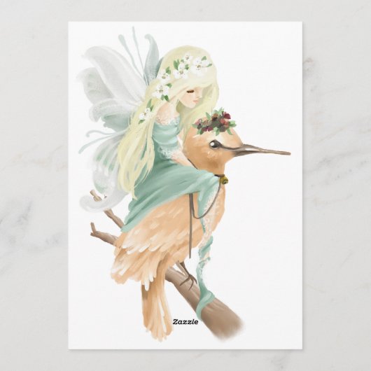 Enchanted Forest Fairy Birthday Party Invite Kaart (Achterkant)