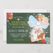Enchanted Forest Fairy Birthday Party Kaart (Voorkant)