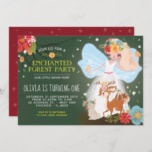 Enchanted Forest Fairy Birthday Party Kaart