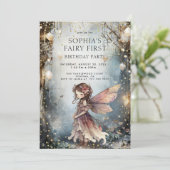 Enchanted Forest Fairy eerste meisje verjaardag Kaart (Staand voorkant)