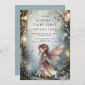 Enchanted Forest Fairy eerste meisje verjaardag Kaart (Voorkant / Achterkant)