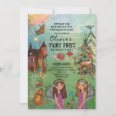 Enchanted Forest Fairy eerste verjaardag magisch Kaart (Voorkant)