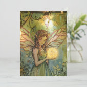 Enchanted Forest Fairy Fairy First Birthday Kaart (Staand voorkant)