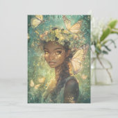 Enchanted Forest Fairy Fairy First Birthday Kaart (Staand voorkant)