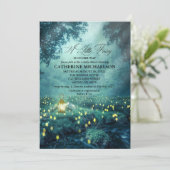Enchanted Forest Fairy Girl Baby Shower Invitation Kaart (Staand voorkant)