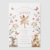 Enchanted Forest Fairy Girl Verjaardag Vellum Uitnodigingen (Voorkant)