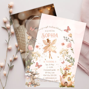 Enchanted Forest Fairy Girl Verjaardag Vellum Uitnodigingen