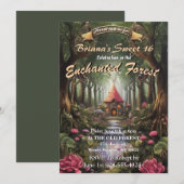 Enchanted Forest Fairy House Sweet 16 Uitnodiginge Kaart (Voorkant / Achterkant)