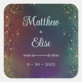 Enchanted Forest Fairy Lights Fantasy Wedding Vierkante Sticker (Voorkant)
