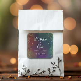 Enchanted Forest Fairy Lights Fantasy Wedding Vierkante Sticker