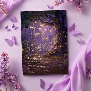 Enchanted Forest Fairy Lights Paarse Vrijgezellenf Kaart