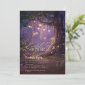 Enchanted Forest Fairy Lights Paarse Vrijgezellenf Kaart (Staand voorkant)