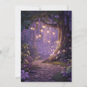 Enchanted Forest Fairy Lights Paarse Vrijgezellenf Kaart (Achterkant)