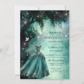 Enchanted Forest Fairy Lights Princess Quinceanera Kaart (Voorkant)