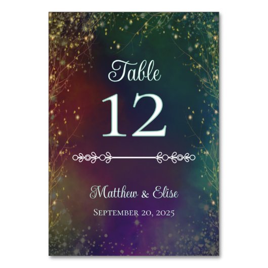 Enchanted Forest Fairy Lights Wedding Kaart (Voorkant)