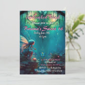 Enchanted Forest Fairy Sweet 16 Invitation Kaart (Staand voorkant)
