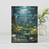 Enchanted Forest Fairy Sweet 16 uitnodigingen (Staand voorkant)