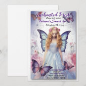 Enchanted Forest Fairy Sweet 16 uitnodigingen (Voorkant / Achterkant)