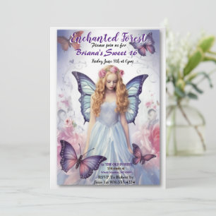 Enchanted Forest Fairy Sweet 16 uitnodigingen