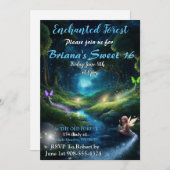 Enchanted Forest Fairy Sweet 16 uitnodigingen (Voorkant / Achterkant)