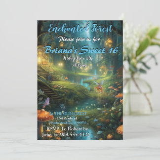 Enchanted Forest Fairy Sweet 16 uitnodigingen