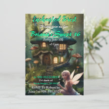 Enchanted Forest Fairy Sweet 16 uitnodigingen