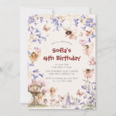 Enchanted Forest Fairy Treehouse Birthday Invite Kaart (Voorkant)