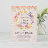 Enchanted Forest Fairy verjaardagsuitnodiging Kaart (Staand voorkant)